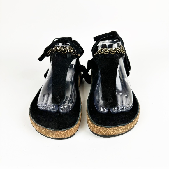 Free People Collins Wrap Sandals Black Suede Size US 11 EU 41 Hobo Festival - Picture 9 of 16